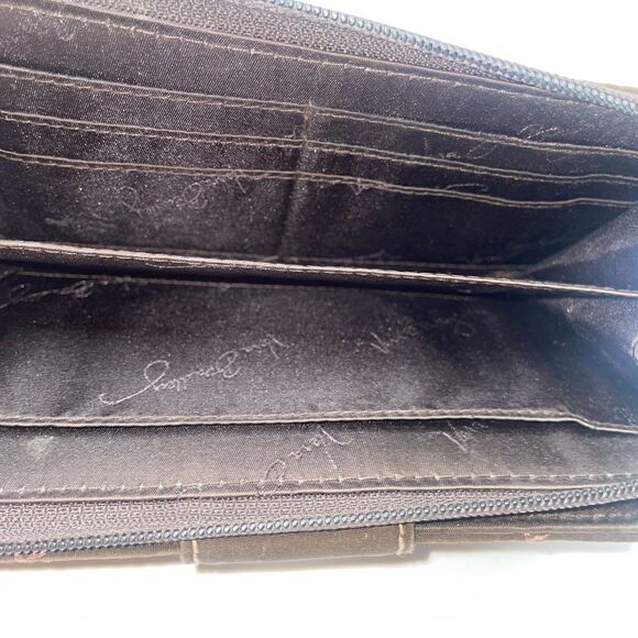 Vera Bradley Quilted Diamond Stitch Brown Turnlock Clutch Wallet - Picture 9 of 9